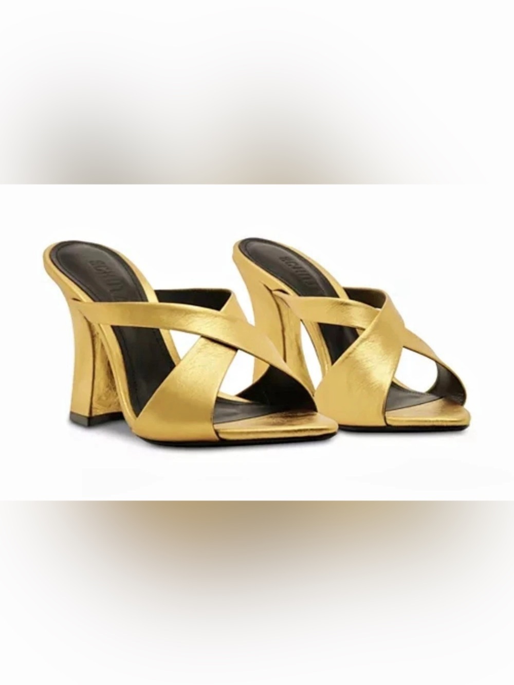 Schutz “Glenda” Gold Slip On Sandals (model #S225230001) - Size 9B - NWT